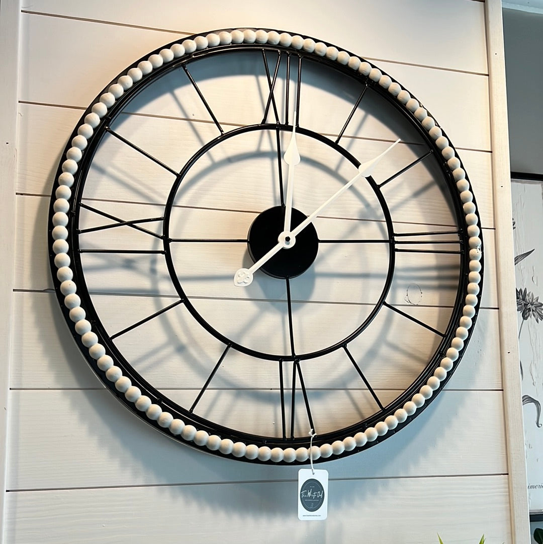 Black & White Beaded Clock